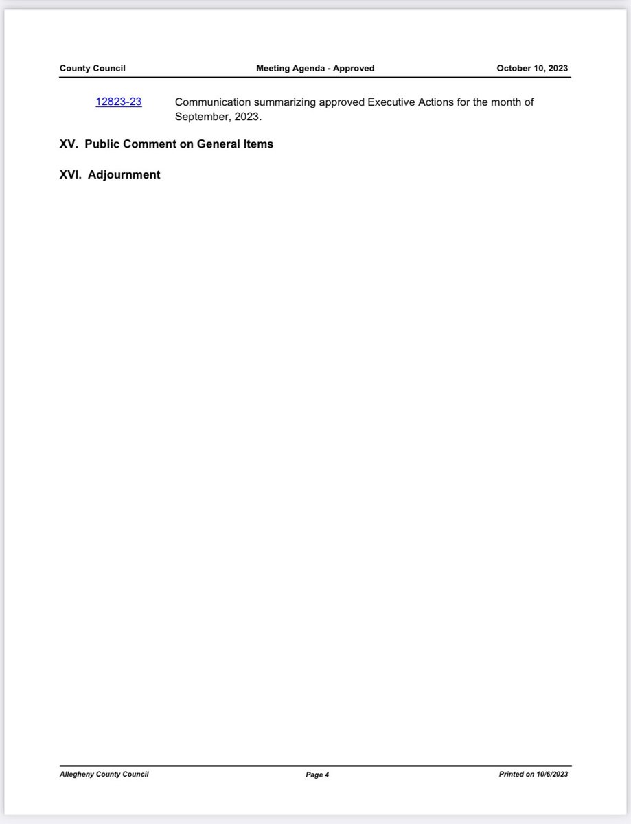 Is meeting day! Attached below is tonight’s meeting agenda. Looking forward to hearing the County Executive’s final fiscal plan presentation tonight. 

alleghenycounty.legistar.com/MeetingDetail.…