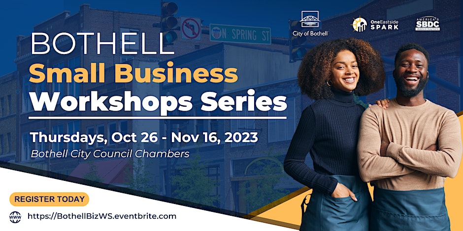 Bothell Kenmore Chamber of Commerce (@bothkenchamber) on Twitter photo Calling all businesses! Supercharge your business knowledge by participating in the <a href="/CityofBothell/">City of Bothell</a>'s FREE four-part Business Workshop Series being held at City Hall every Thursday evening from Oct 26 - Nov 16.
Learn more & reserve your spot at: eventbrite.com/e/bothell-smal… Calling all businesses! Supercharge your business knowledge by participating in the <a href="/CityofBothell/">City of Bothell</a>'s FREE four-part Business Workshop Series being held at City Hall every Thursday evening from Oct 26 - Nov 16.
Learn more & reserve your spot at: eventbrite.com/e/bothell-smal…