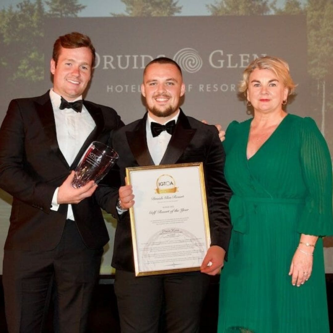 We were delighted to win IGTOA's Golf Resort of The Year at the IGTOA Conference & Gala Golf Awards ⛳️ Our Golf Sales Manager, Aaron Byrne, was present on the night to receive this award. #GolfResort #DruidsGlen #ANevilleHotel