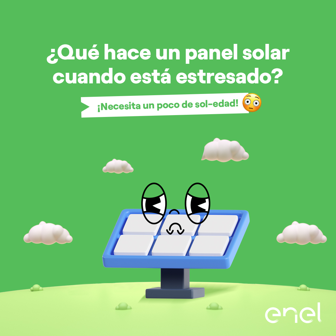 EnelChile's tweet photo. ¿Un chiste verde para comenzar la semana?
Te dejamos un poco de #HumorVerde renovable para alegrar este día.😆💚

#EnelChile #ChisteVerde #Humor #PanelesSolares https://t.co/ZerEXRZws6