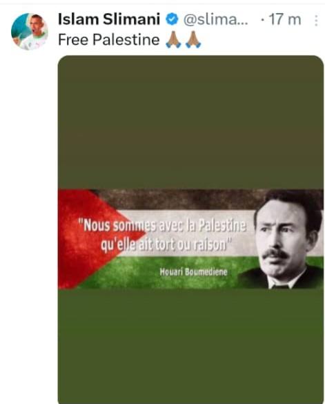 derradjihafid's tweet photo. ستوري رياض محرز على انستغرام وتغريد إسلام سليماني في تويتر ، دعما لشعبنا العظيم .. https://t.co/dpezn2DrRk