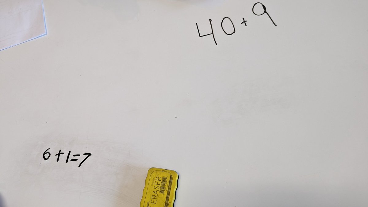 When your small group gets together and uses the new whiteboard table to tell a little about themselves... It's a lot of fun! They even wrote their ages as number models (can you tell which one is mine? lol) <a href="/haddonES1/">Lizzy Haddon School</a>