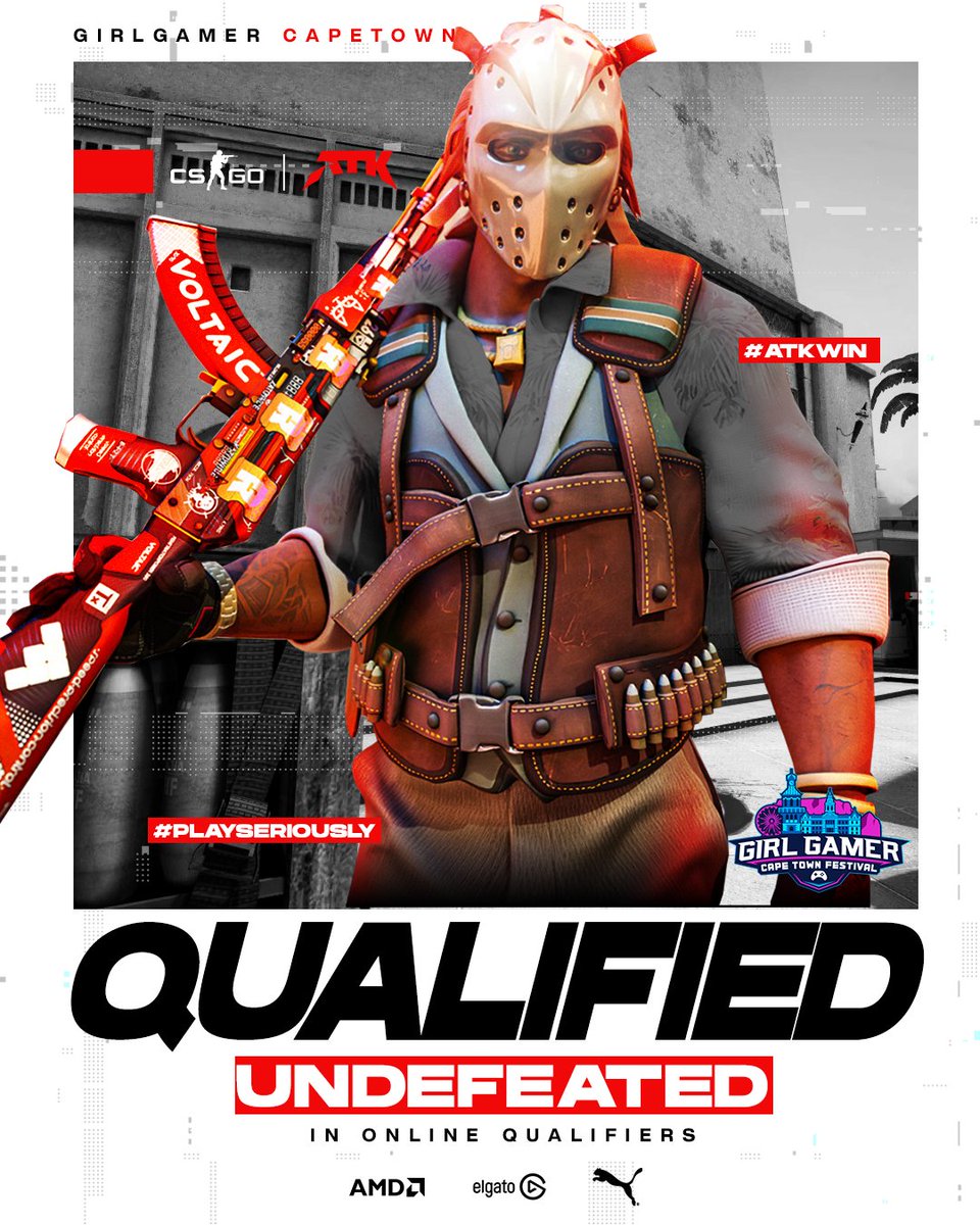 ATKesportsGG's tweet image. UNDEFEATED! 🔥

Our CSGO squad have made a FLAWLESS run through the @GIRLGAMER Cape Town Qualifiers to emerge as the first seed heading to Cape Town later this month for the Cape Town Festival!

Well done ladies! 💃

#ATKWin #PlaySeriously #GIRLGAMER
