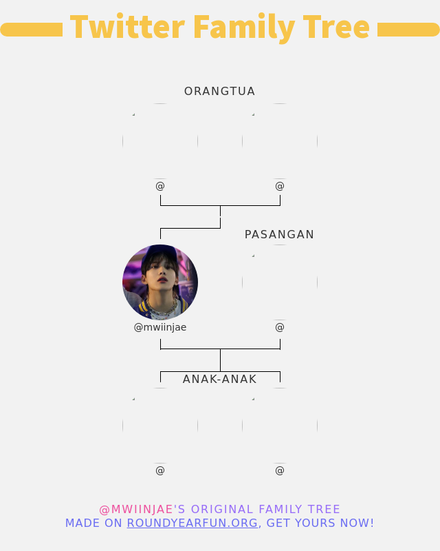 👨‍👩‍👧‍👦 Keluarga Twitter saya:
👫 Orangtua: @ @
👰 Pasangan: @
👶 Anak-anak: @ @

➡️ funxgames.me/twitterfamily?…