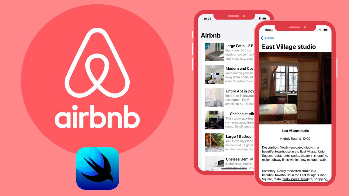 iosacademy_dev's tweet image. In todays video, we&apos;ll build an Airbnb app with #SwiftUI youtu.be/S8K4m1dMTGU #iOS #Swift
