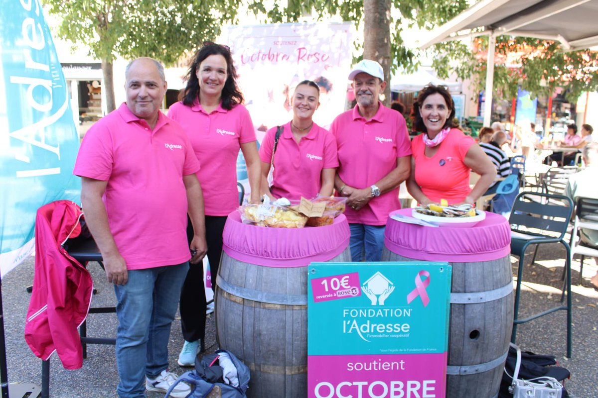 #OctobreRose2023🎀 Les agences <a href="/lAdresseimmo/">l'Adresse</a> sont plus que jamais mobilisées 💪
Venez dès aujourd’hui chercher un panneau #OctobreRose dans l’une de nos agences. Pour chaque panneau installé devant un domicile, 10 € sont reversés par les agences à la #FondationlAdresse. #soutien