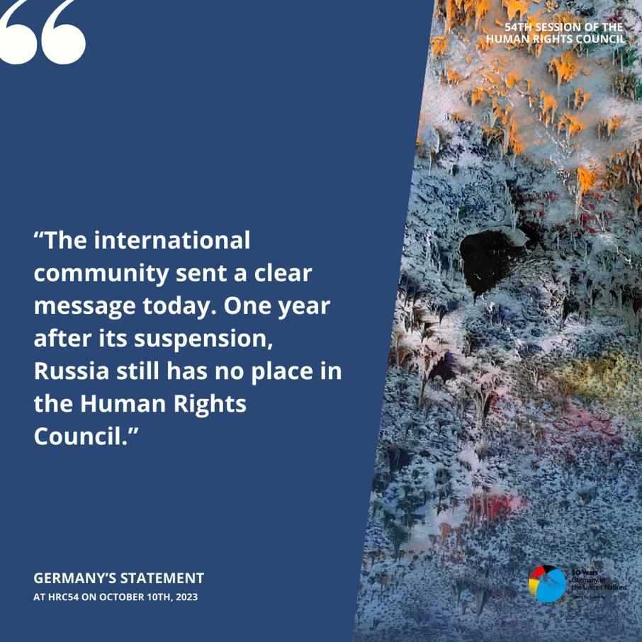 GermanyUNGeneva's tweet photo. A good day for the #HumanRights Council. Russia stays out. Congratulations to the new members. 👏 https://t.co/Y8Fwt18ajD