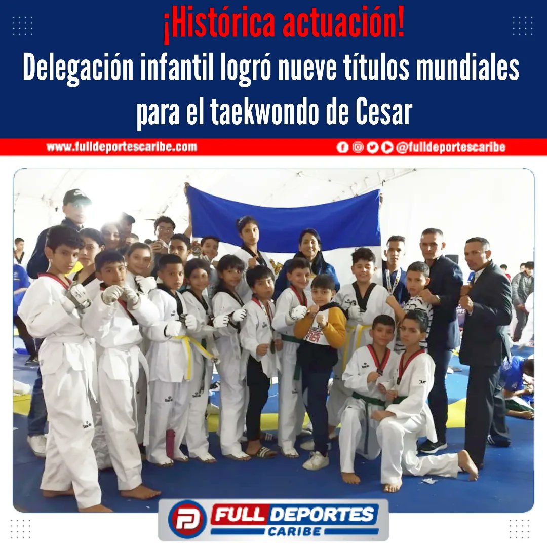 FulldeportesC's tweet photo. 🥋🥇 ¡Histórica actuación!
Delegación infantil logró nueve títulos mundiales para el taekwondo de Cesar

🔗 Ver más información👇🏽 https://t.co/mpsOfHQgCH

𝗙𝘂𝗹𝗹𝗗𝗲𝗽𝗼𝗿𝘁𝗲𝘀 𝗖𝗮𝗿𝗶𝗯𝗲
¡𝙎𝙞𝙚𝙢𝙥𝙧𝙚 𝙚𝙣 𝙡𝙖 𝙟𝙪𝙜𝙖𝙙𝙖! https://t.co/sp82RSmWCM