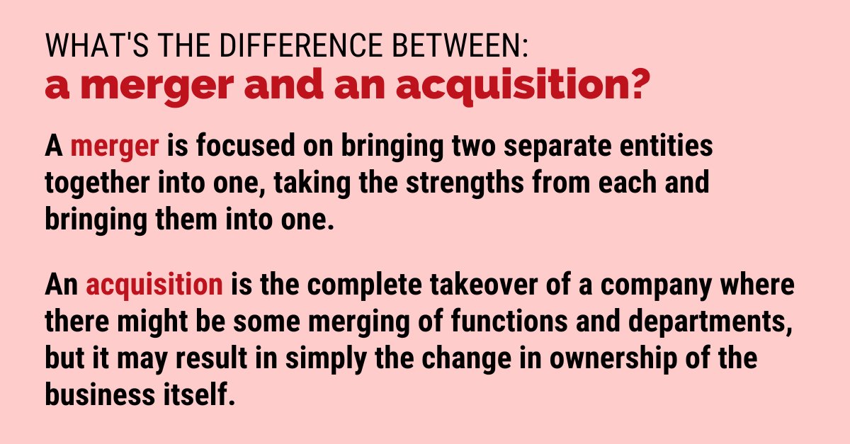 Although we often talk about mergers AND acquisitions, there is a distinction between the two.

And that difference will certainly impact how you communicate to employees. 

#MergerAndAcquisition #Mergers #Acquisitions #EmployeeComms #InternalComms