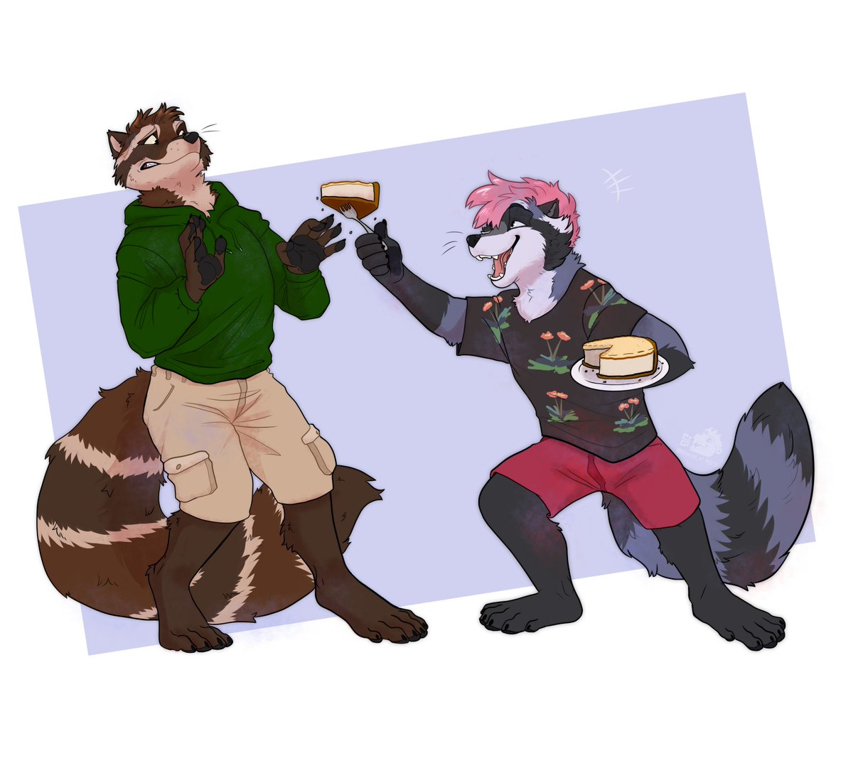 Rama_el_ligre's tweet photo. (repost)
The cure!
Sometimes cheese cake Is the answer to not feeling so well~

Cute 🦝🦝 commission done! https://t.co/JBXn48fojN