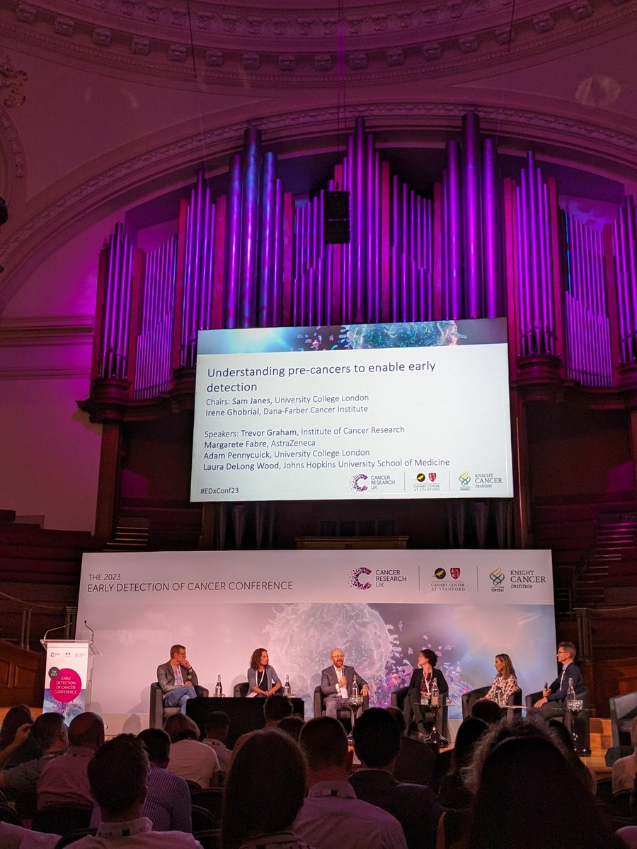 JakeHowden's tweet photo. If we understand pre-cancers can we intervene in a preventative way rather than enabling early detection? Interesting debate!

#edxconf23 @CRUKresearch #cancer #earlydetection #conference https://t.co/7T0m6ygKEW