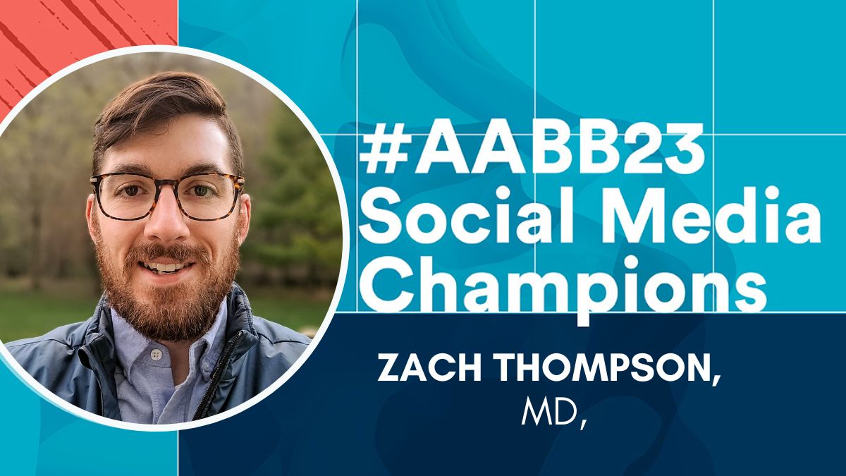 AABB (@aabb) on Twitter photo Meet the #AABBchamps! 👋 Zach Thompson, MD, @TZThompsonMD, the medical director of the Human Cell Therapy and Cell Pharmacy Labs at <a href="/MayoClinic/">Mayo Clinic</a>, is joining AABB in person for the first time! Read his Q&A and join the conversation using the #AABB23 hashtag. bit.ly/3RSW99p Meet the #AABBchamps! 👋 Zach Thompson, MD, @TZThompsonMD, the medical director of the Human Cell Therapy and Cell Pharmacy Labs at <a href="/MayoClinic/">Mayo Clinic</a>, is joining AABB in person for the first time! Read his Q&A and join the conversation using the #AABB23 hashtag. bit.ly/3RSW99p