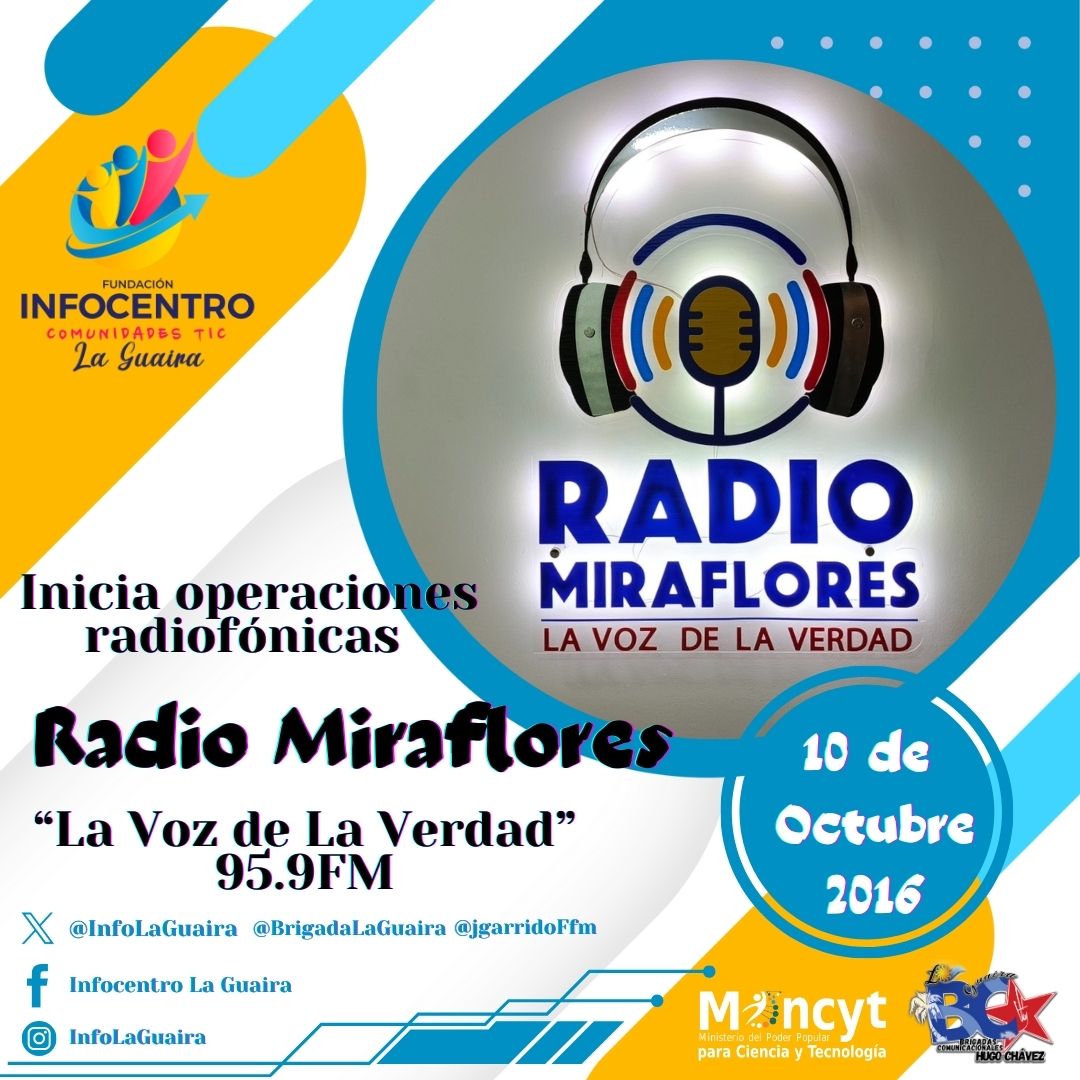 #10Oct El inicio de operaciones de la emisora lo realiza el Ministro a través de una entrevista exclusiva desde Estambul
#7AñosRadioMiraflores 
#JuventudPatriótica
<a href="/NicolasMaduro/">Nicolás Maduro</a>
<a href="/Gabrielasjr/">Gabriela Jiménez</a>
<a href="/LaRosaInfoVE/">LaRosaInfoVE</a>
