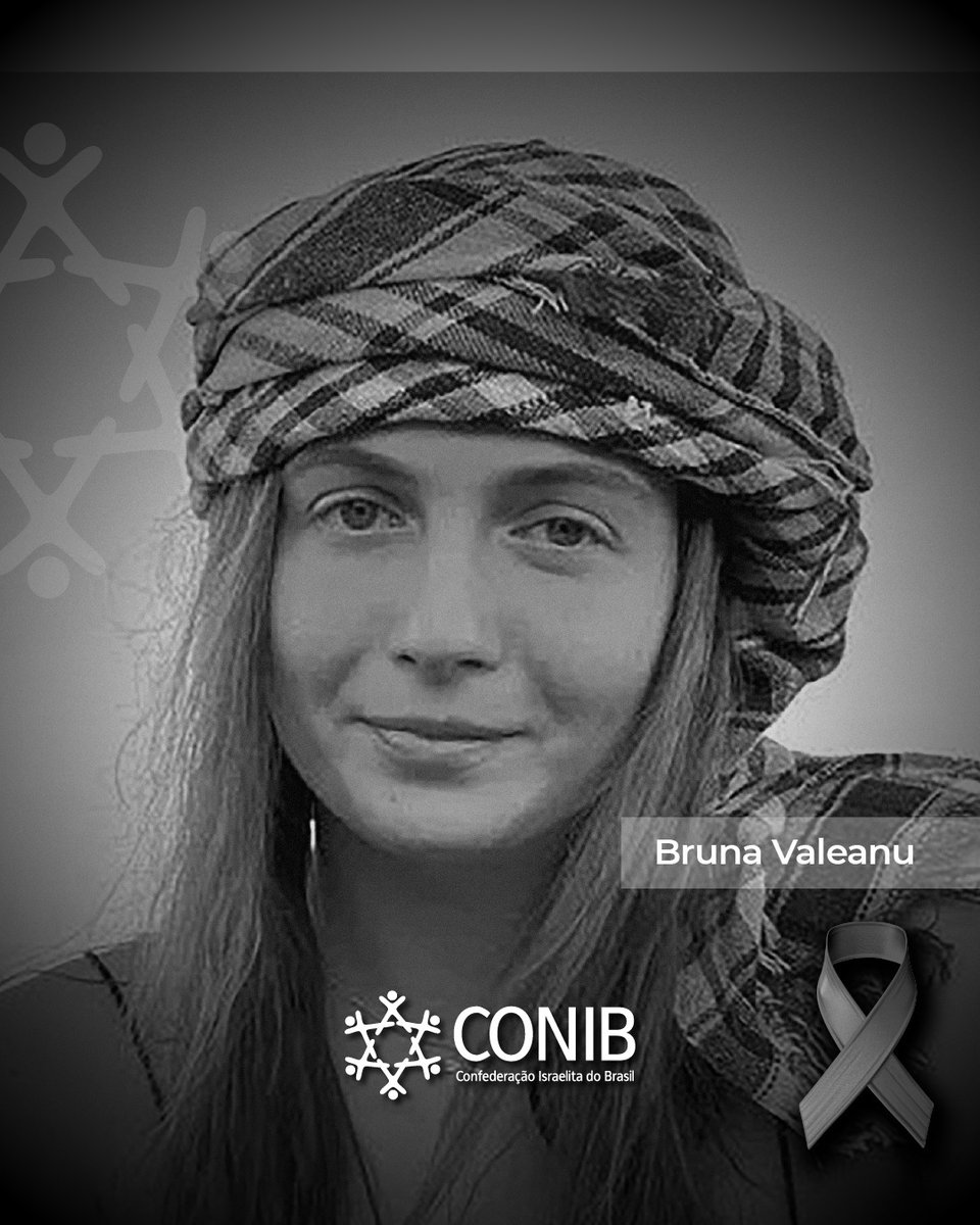 coniboficial's tweet photo. A CONIB lamenta profundamente a morte da jovem brasileira Bruna Valeanu, mais uma vítima do ataque terrorista do grupo Hamas contra um festival de música em Israel. Nossos sentimentos e solidariedade à família. https://t.co/NaKD4L4JFb
