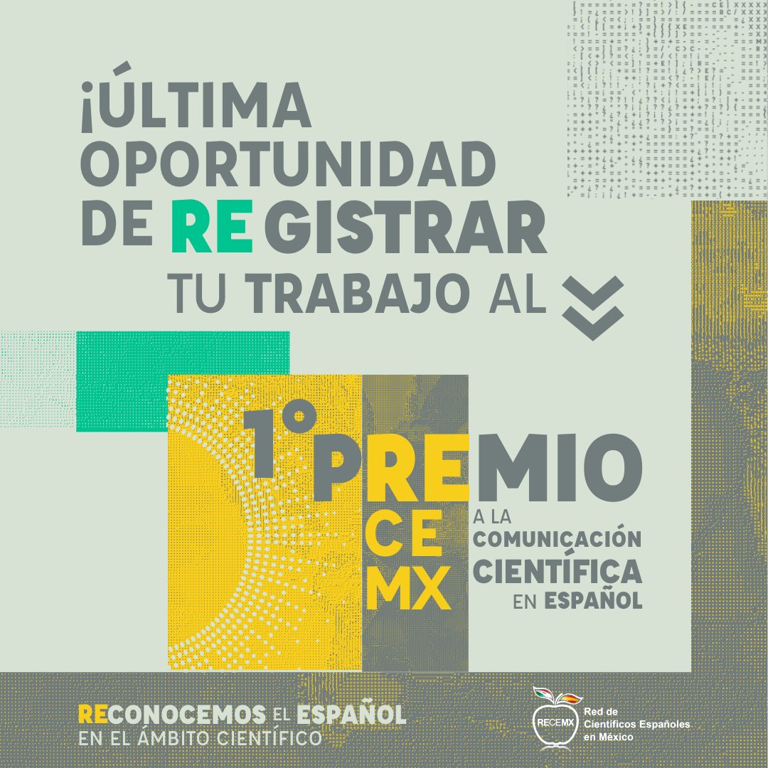 🚨📣 ¡Últimas horas para revisar las bases, los criterios de evaluación de cada categoría y participar en el #PremioRECEMX! Muestra cómo tu trabajo fomenta una sociedad informada y comprometida 📚🌍🤝🌱 👉CONVOCATORIA📥: recemx.com.mx/premiorecemx20…

📄#ComunicaciónCientífica