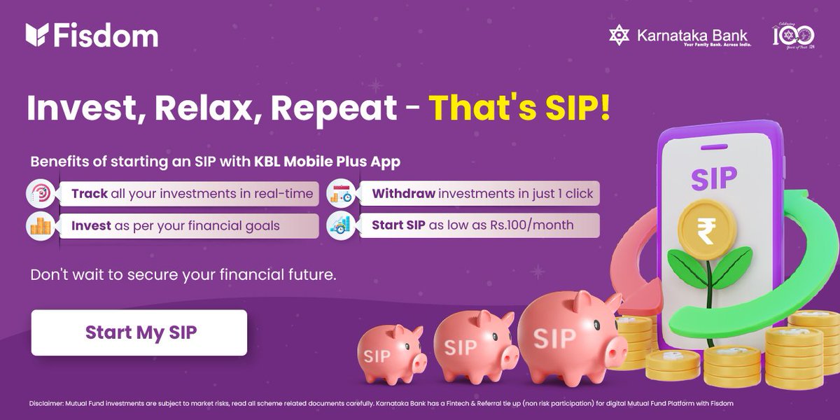 KarnatakaBank's tweet photo. Download the KBL Mobile Plus app now & start your Mutual Fund investment journey in a Digital way!
https://t.co/yTVLGCIaIx
#karnatakabank #mobilebanking #mutualfunds #fisdom #onlinebanking #digitalbanking #banking #easybanking https://t.co/bid6aFJ7Ku