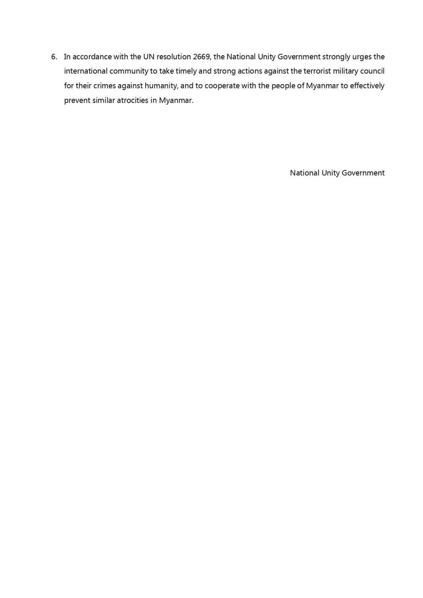 bloggernpl's tweet image. NUG’s statement regarding Terrorist Military Council’s bombing of the Munglai Hkyet IDP Camp near Laiza, Kachin State, Myanmar.
#SaveMyanmar
#NotATarget