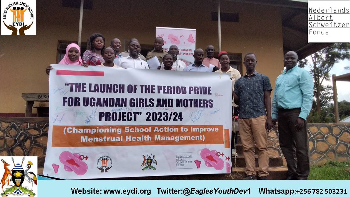 MusokeT's tweet image. Stakeholders after the Launch of the Period Pride for Ugandan Girls and women project intends to empower girls and boys, teachers and parents on menstrual health management and production of reusable pads targeting 2 schools in Busukuma Division Nansana Municipality Uganda