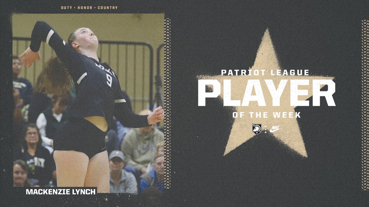 ArmyWP_VB's tweet photo. Congratulations to Mackenzie Lynch on being named @PatriotLeague Player of the Week!! 👏 👏

📰 https://t.co/b1CNeFPkn1

#GoArmy https://t.co/q9lZ3yhOsM