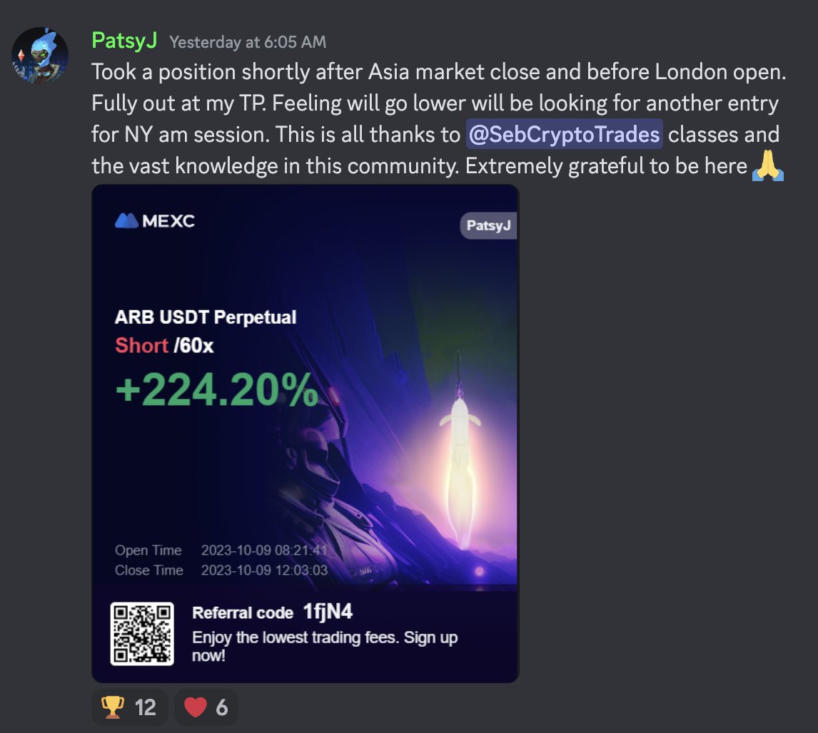 THIS is the power of our live sessions. Our members get direct access to members, 4X per week.

There is no better way to position yourself for the next bull market... and you can try it FOR FREE.

Get wins or don't pay a dime: whop.com/champs-only