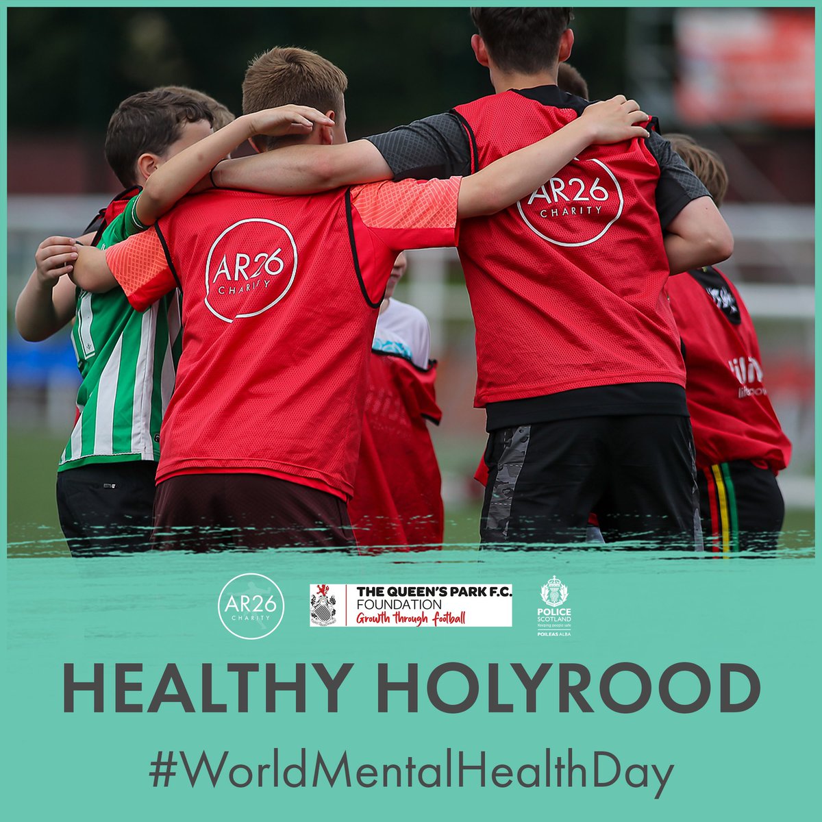 ar26charity's tweet photo. Delighted to be part of a partnership pilot event #HealthyHolyrood on #worldmentalhealthday working with @queensparkfc Foundation and #pspitchininprogramme educating and engaging local pupils on key topics
#creatingchances #channelingchange https://t.co/PMElt7Gkwc