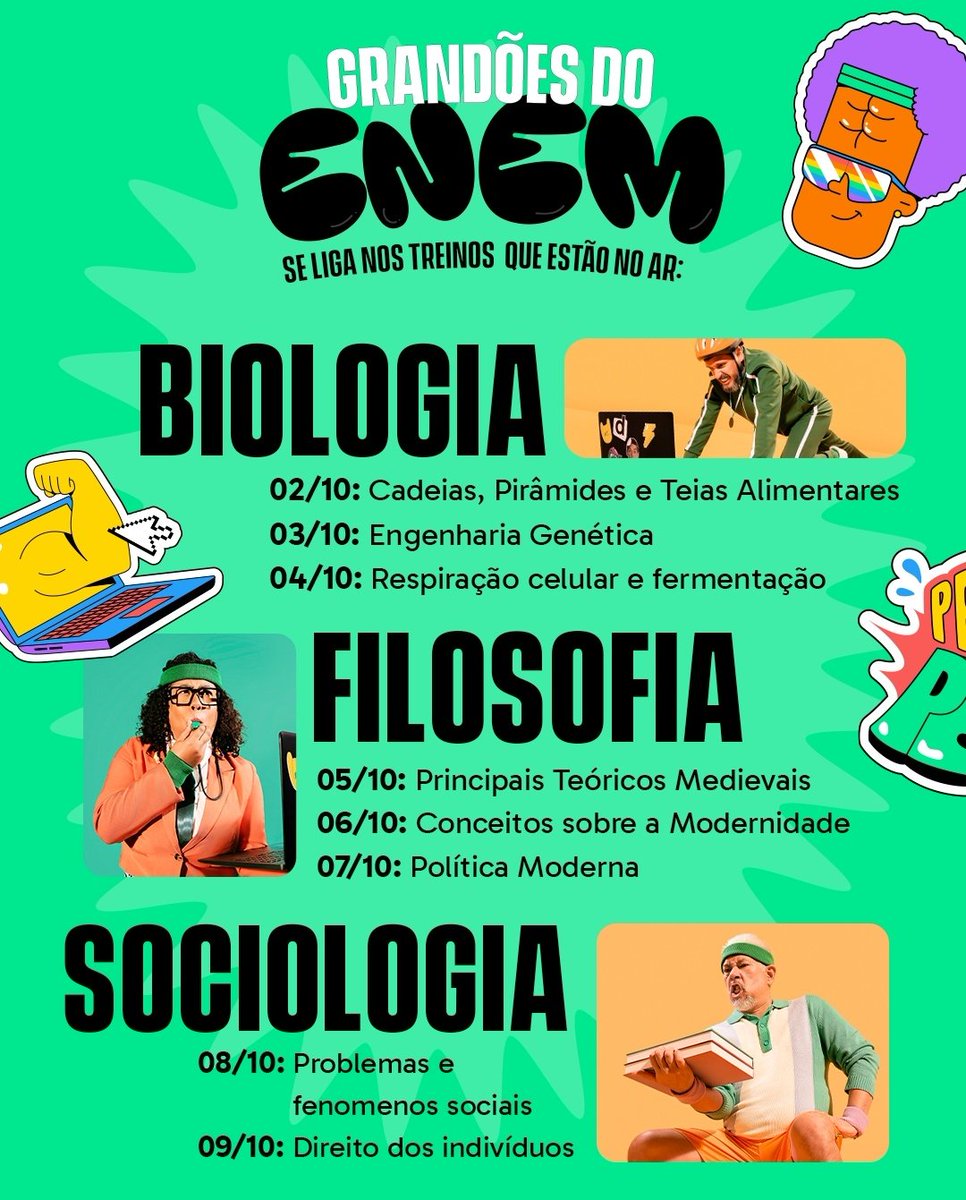 thenaestudos's tweet photo. 💚 VESTIBULANDOSSS
o descomplica vai fazer uma MEGA revisão agora de absolutamente TUDOOOOO do enem 2023 no canal do youtube deles!! vai ser às 18h e as datas estão todas aqui

importantíssimo gente não percam essa oportunidade de revisar!! (a de geop. e eletrod. especialmente) https://t.co/4LTjrJmBg2