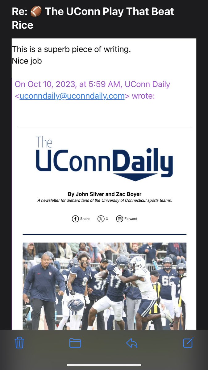 Why are you not subscribed to the <a href="/UConnDaily/">The UConn Daily</a>? We have added a good friend of ours to help beef up our content. Here is a reader reaction to my friend @davidkullvo piece today in our FREE Newsletter.  

Subscribe today. UCONNDAILY.com