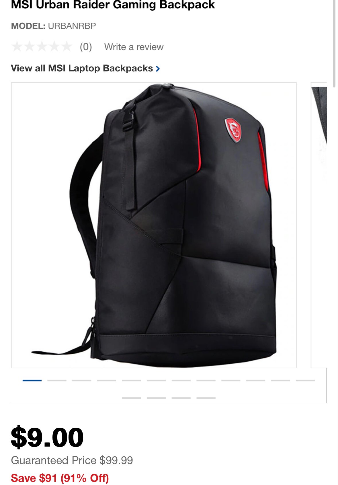Buy the MSI Essential Commuter Backpack For 15.6