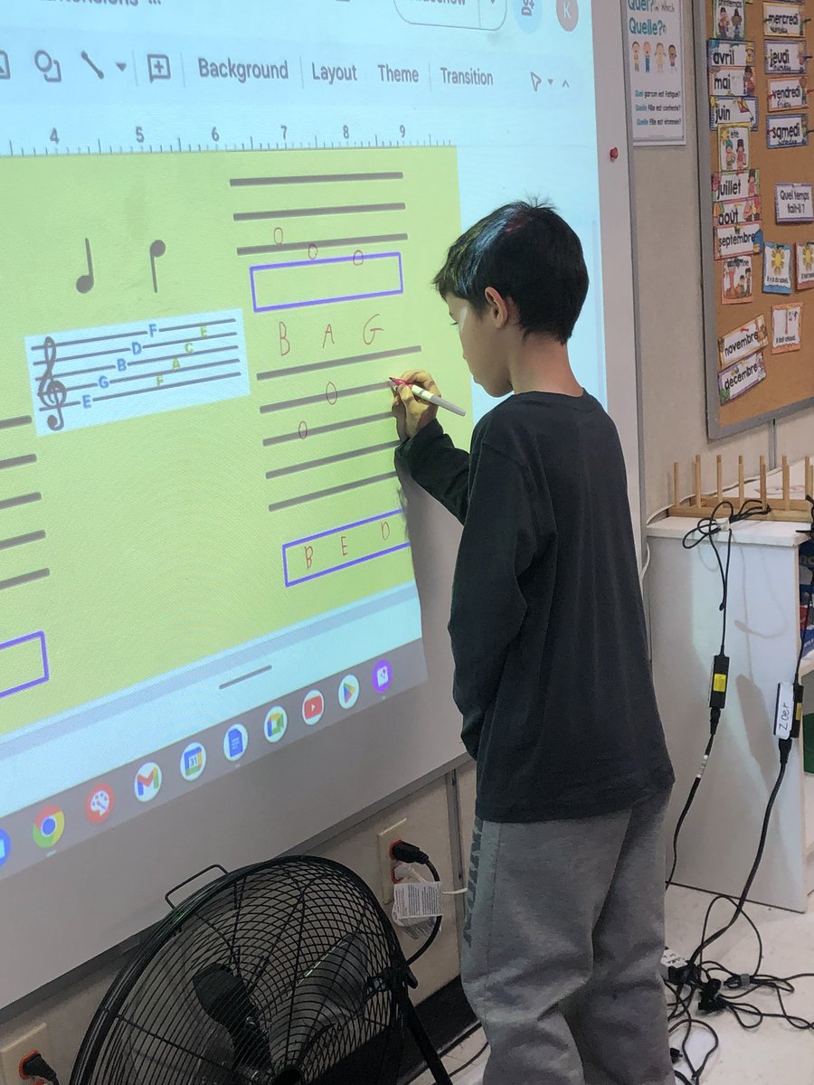 Learning how to write words with music notes in 4/5Ext. <a href="/JohnApostleOCSB/">St. John the Apostle School</a>