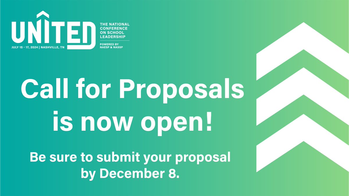 #PrincipalsUNITED | If you have valuable insights, ideas, or research that you want to share with school leaders, we invite you to submit a proposal. This is an excellent opportunity to showcase your expertise and contribute to the professional development of your peers. @NASSP