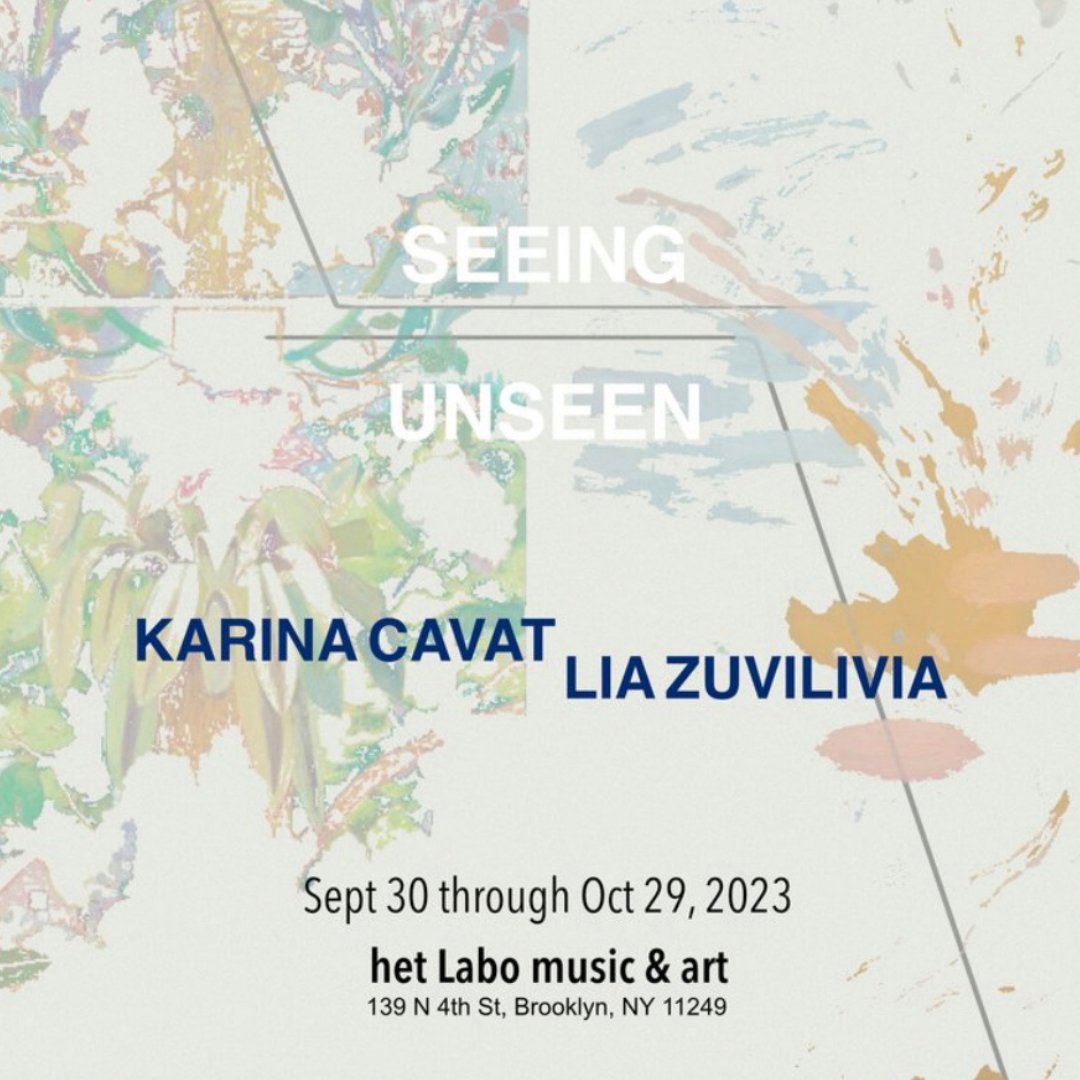 studioinaschool's tweet photo. Now on view through Oct. 29th, "SEEING UNSEEN", a dual exhibition by two of Studio's incredible Artist Instructors Lia Zuvilivia & Karina Cavat!
We encourage everyone to visit this exhibition at the Het Labo Music & Art Gallery in Williamsburg, Brooklyn. #SeeingUnseen https://t.co/ahrPvTqP8F