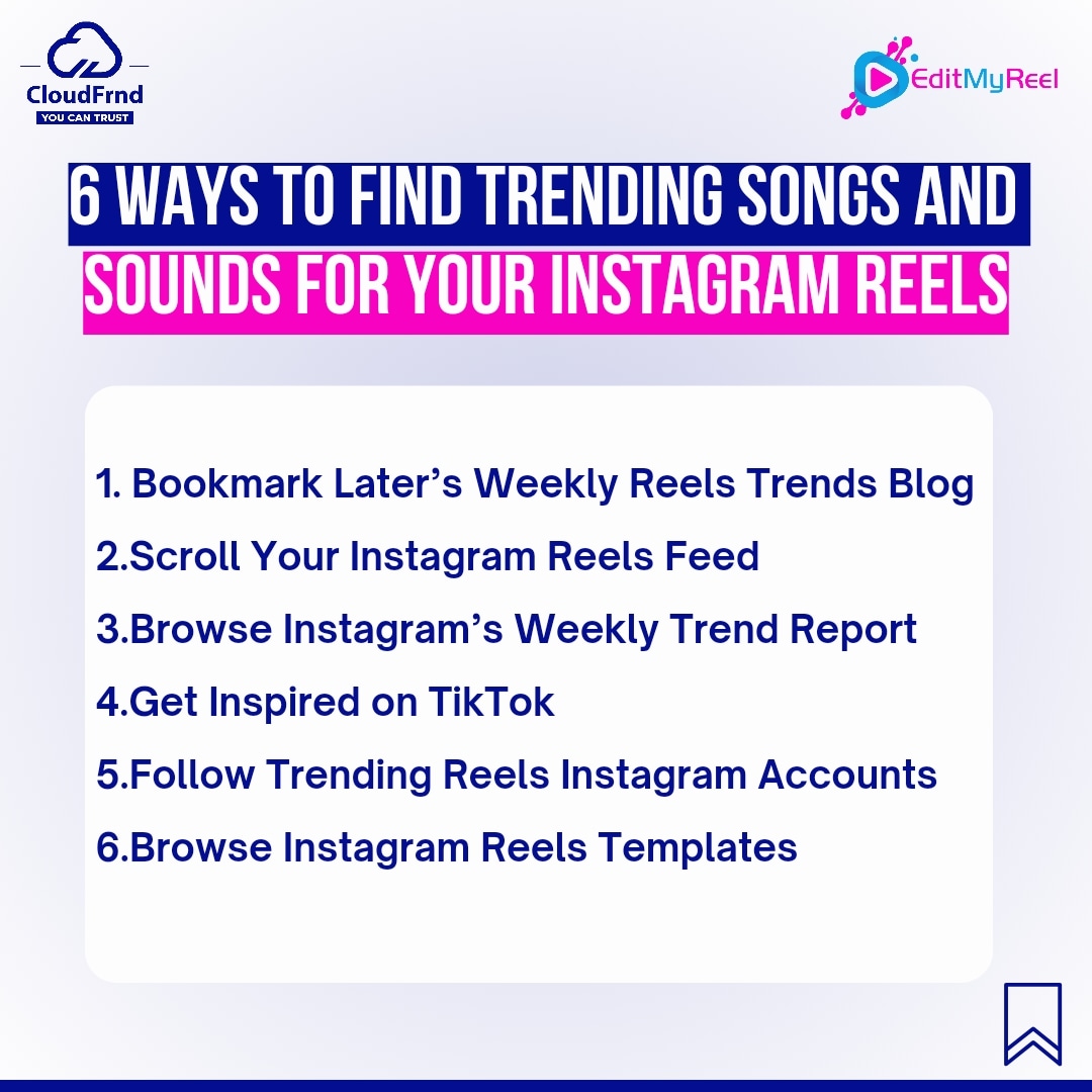 cloudfrnd's tweet photo. Find The Trendiest Tracks For Your Reels With These Ways🎶🎦

💬DM US📩 To Transform Your Raw Footage Into Engaging Reels &amp; Short

Save This Post For Later and Don't Forget To Follow @cloudfrnd For More😃👍

#cloudfrnd #editmyreels #trendingsounds #trendingsongs #instagramreels https://t.co/zbCl4y1hvE