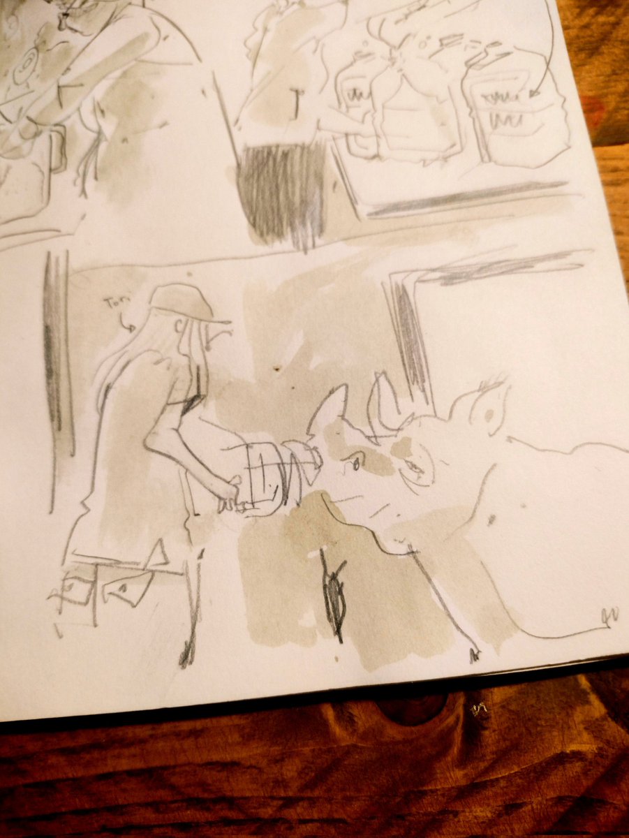 CorbanWilkin's tweet photo. Drawing baby rhinos getting fed at the rhino orphanage.
@wildtomorrow
#cbccwild23
#sketchbook #sketching #sketchbookinspiration #sketchbookideas #sketches #drawingpractice #drawinganimals #drawing #drawingfromlife #animals #southafrica https://t.co/NbjL8roZTU