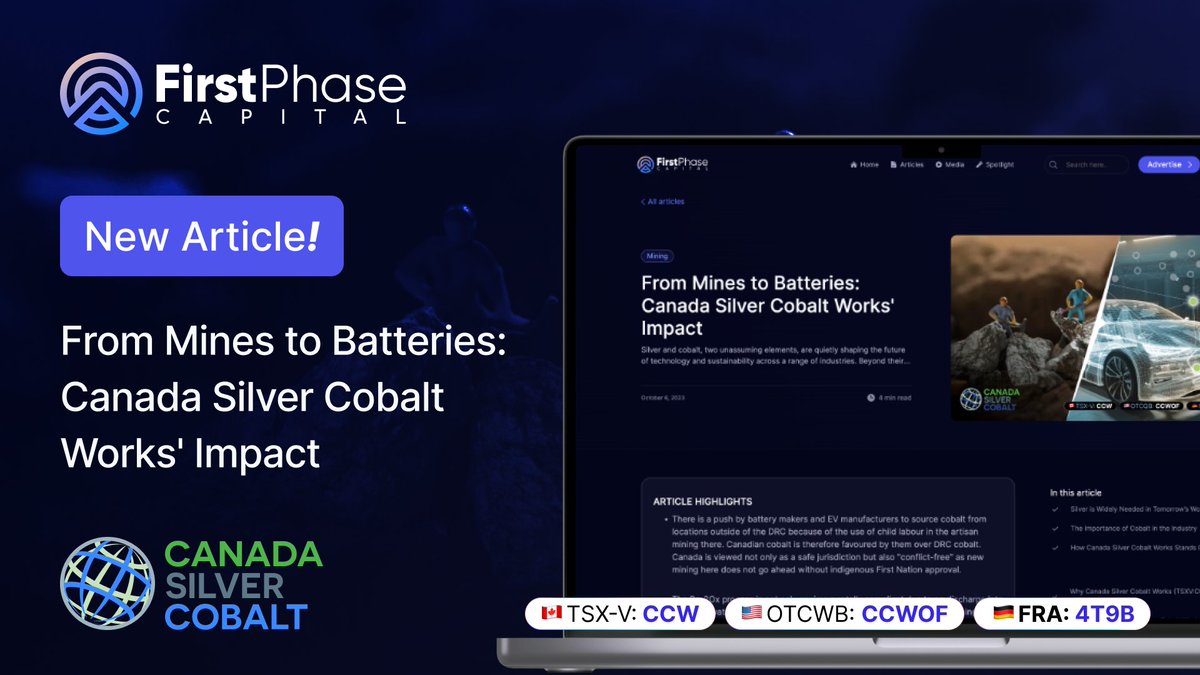 From Mines to Batteries: Canada Silver Cobalt Works' Impact

Read our recent article on the company here:
firstphasecapital.com/articles/from-…