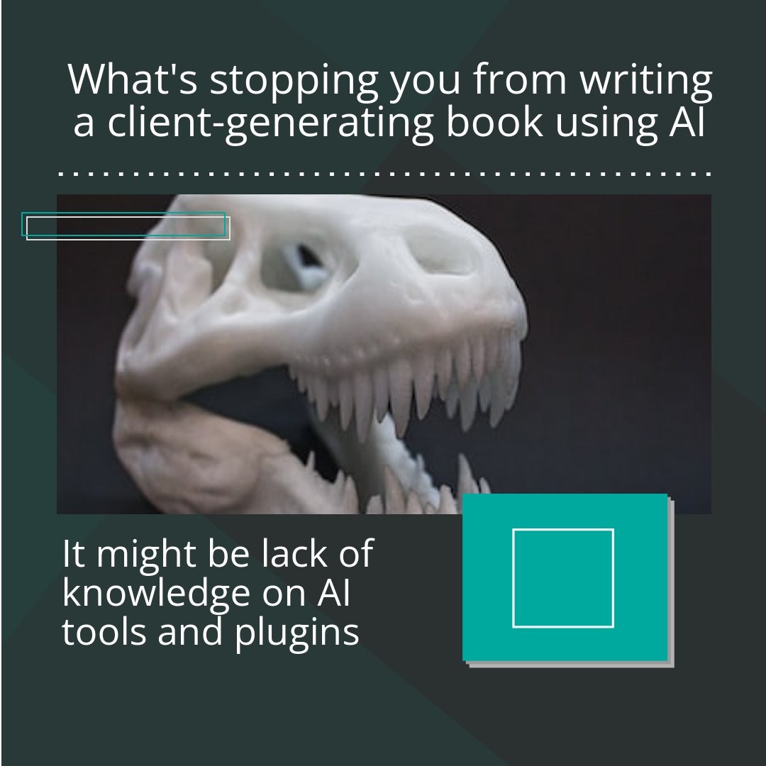 mymarkyai's tweet image. Unlock the power of AI to boost your business! 🚀📚 Discover how to effortlessly write a client-generating book using AI tools and plugins. Say goodbye to barriers and hello to endless opportunities for success! 💡✨ #AI #BusinessGrowth #ClientGeneration