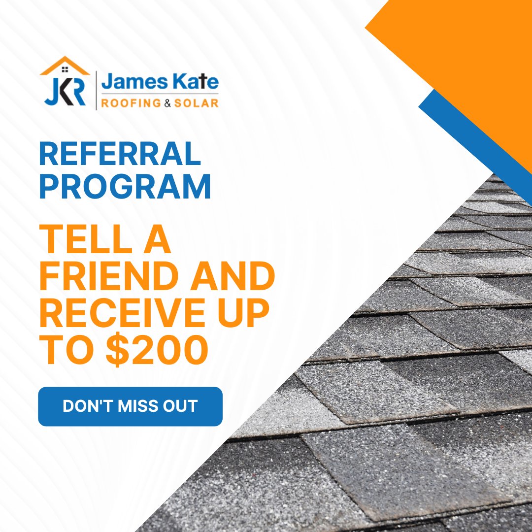 RoofPaintWindow's tweet photo. Sharing is Rewarding! 🤝✨ Join James Kate Roofing's 'Tell a Friend' Referral Program and earn $250 for each referral. Spread the word, and let's build a stronger community together, one roof at a time. 

(972) 284-1655
https://t.co/Yp5drwCBQ4 https://t.co/4EKGjm7nbn