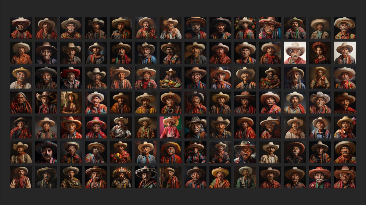 We asked AI to create images relating to different countries. The results are full of stereotypes. For example, 99 out of 100 AI image results for “a Mexican person” featured a sombrero or similar hat restofworld.org/2023/ai-image-…