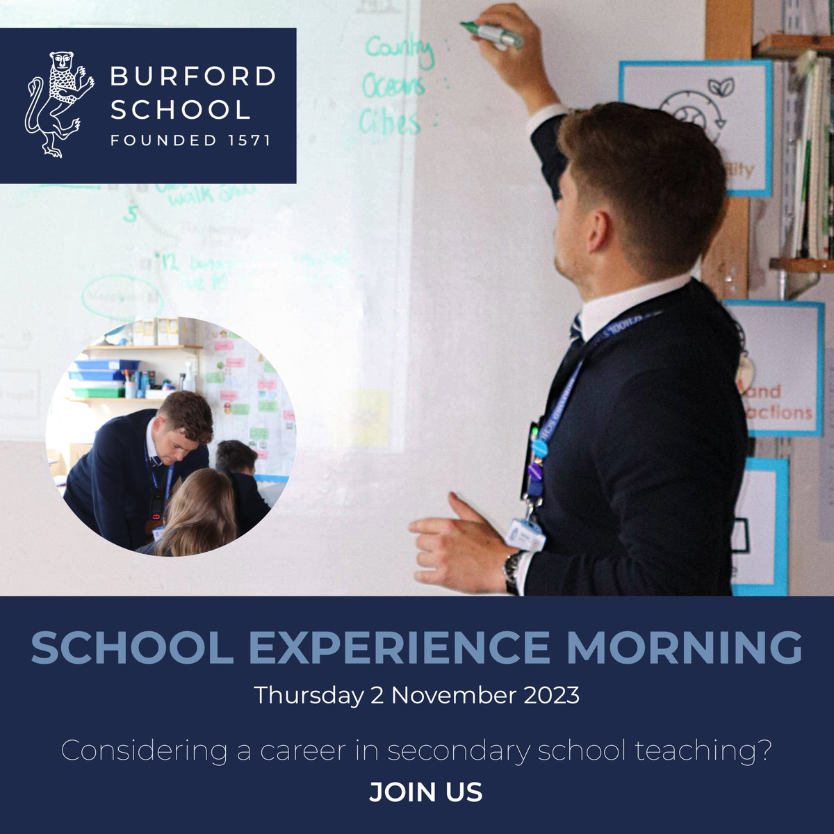 Are you a graduate and considering a career in secondary school teaching?

Join us for our School Experience Morning on Thursday 2 November.

For further details &amp; to book, visit: tinyurl.com/9s6z5x95

#TeacherTraining <a href="/OTT_SCITT/">OTT SCITT</a> <a href="/getintoteaching/">Teaching</a>