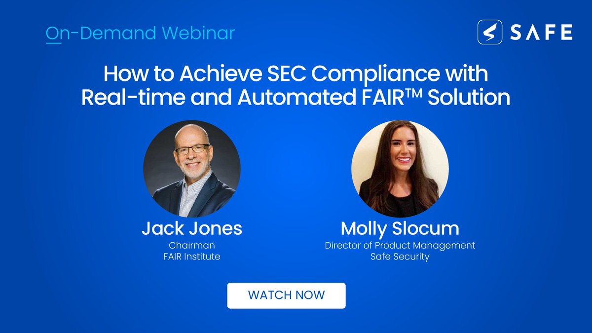 The FAIR-MAM module is specifically designed to equip #cyber leaders with a way to measure the materiality of #cyberrisk. Find out how you can leverage this framework with an #AI-driven and automated solution: safe.security/resources/webi…

#cybersecurity #cyberriskmanagement
