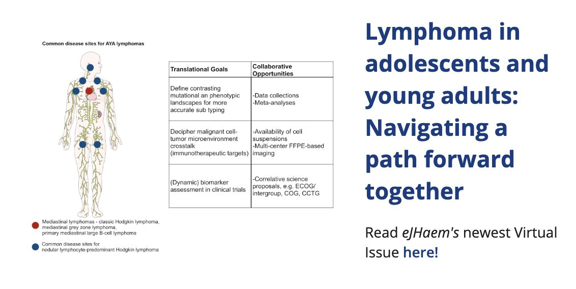 🙌@e_JHaem is pleased to publish a special issue on '#Lymphoma in adolescents and young adults: Navigating a path forward together' The series includes an editorial & 7 associated mini-reviews on key & timely topics covering #AYA lymphomas. 👉SEE: onlinelibrary.wiley.com/doi/toc/10.100… 1/3