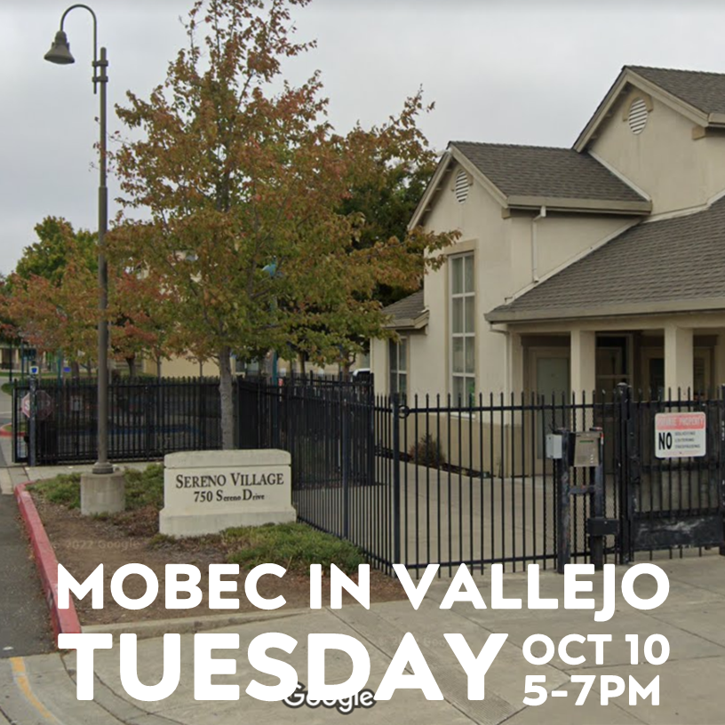 DiabetesTUCA's tweet photo. TODAY!!
#MOBEC at Sereno Village in Vallejo!
FREE diabetes screenings and education. Blood pressure checks and more.
#DiabetesPrevention #DiabetesEducation #DiabetesAwareness #Prediabetes #Diabetes #DiabetesDREAMTeam https://t.co/2vLOqfOx6Y