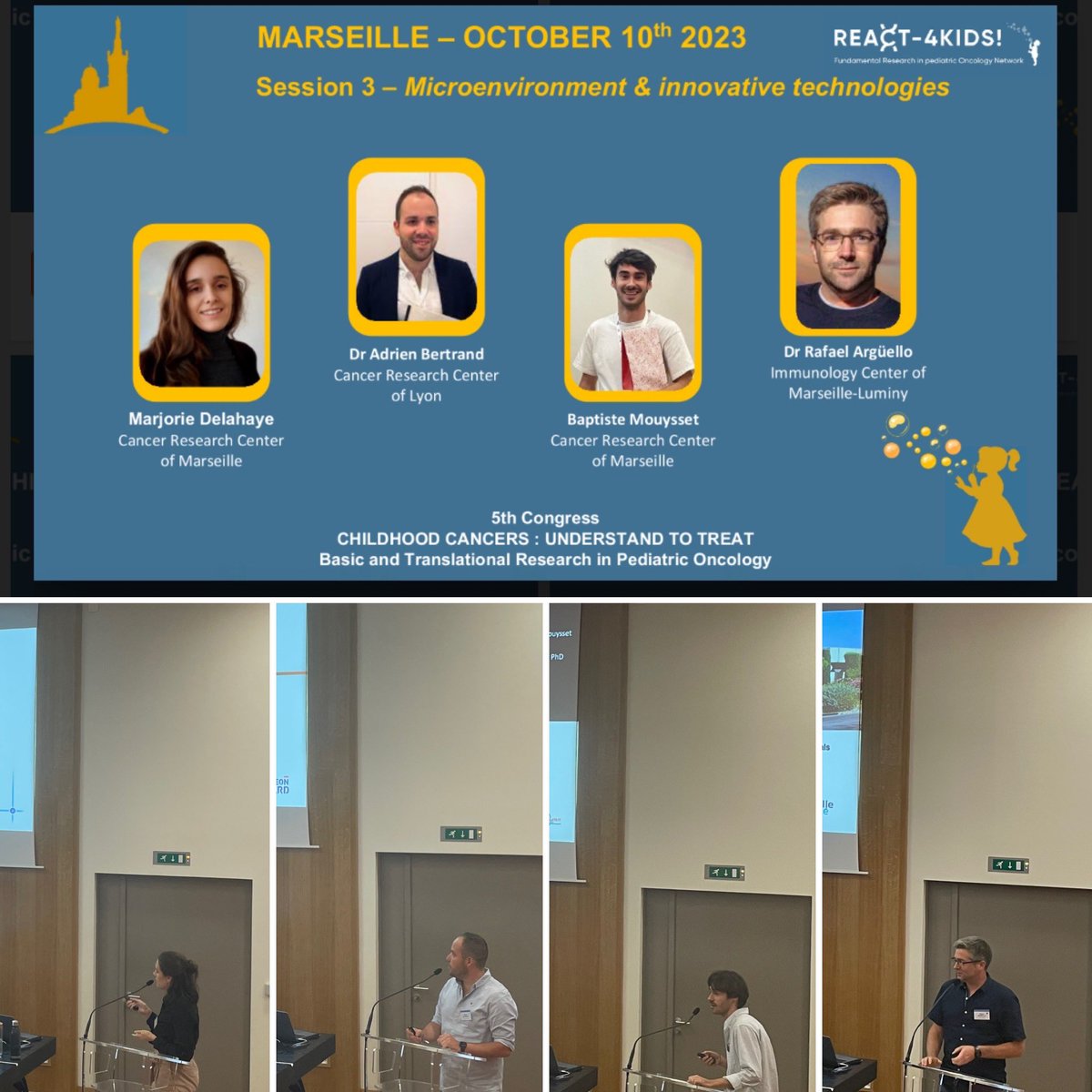 Nouvelle session thématique portant sur le microenvironnement et les technologies innovantes. Nous allons écouter les doctorants <a href="/DELAHAYEMarjor3/">DELAHAYE Marjorie</a> (MOBIDIC, Rennes) et <a href="/BaptisteMouyss1/">Baptiste Mouysset</a> (<a href="/crcm_marseille/">CRCM - Cancer Research Centre of Marseille</a>) ainsi que les Dr <a href="/AdrienBertrand/">Adrien Bertrand</a> (<a href="/crcl/">Cancer Research Center of Lyon</a>) et <a href="/RafaJArguello/">Rafa Argüello</a> (<a href="/CIML_Immunology/">CIML</a>).