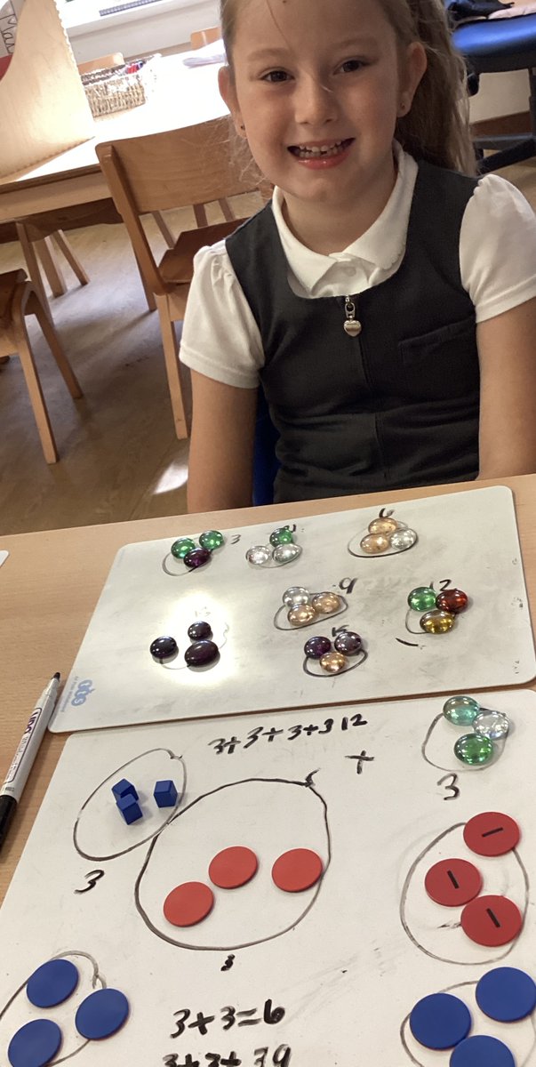 JCAWakefield's tweet photo. Year 2 have been striving to count in multiples of 3. This morning, we challenged ourselves in our pictorial learning to use different manipulatives to represent multiples of 3!
@JCANumeracy @WhiteRoseEd #PrimaryMaths #OutdoorLearning #ConretePictorialAbstract https://t.co/UbKFTzWQn4