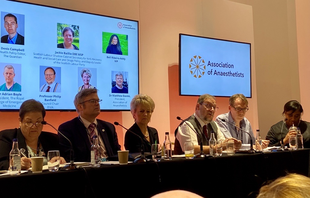 Our Chair of Council, @philbanfield, was part of an important event held today by @assoc_anaes the Association of Anaesthetists at #LabourConference23 about the future of the NHS workforce.