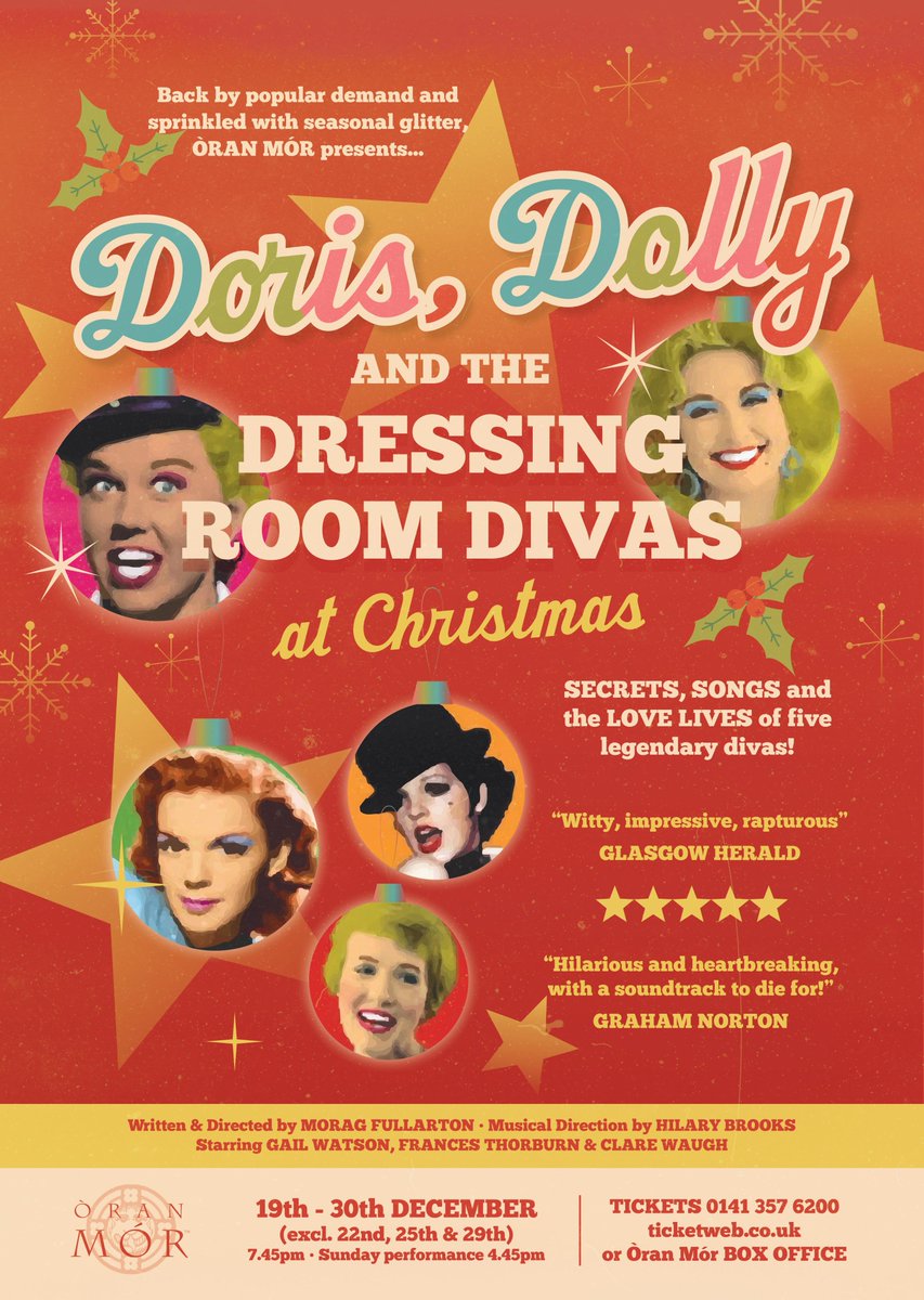 ON SALE // This Xmas, back by popular demand, Doris, Dolly &amp; The Dressing Room Divas

18th-30th December (exc 22nd, 25th + 29th)

Tickets from <a href="/TicketWebUK/">TicketWeb UK 🤘</a>  >> tinyurl.com/ykazb5jh
calling 0141 357 6211 or in person at our box office