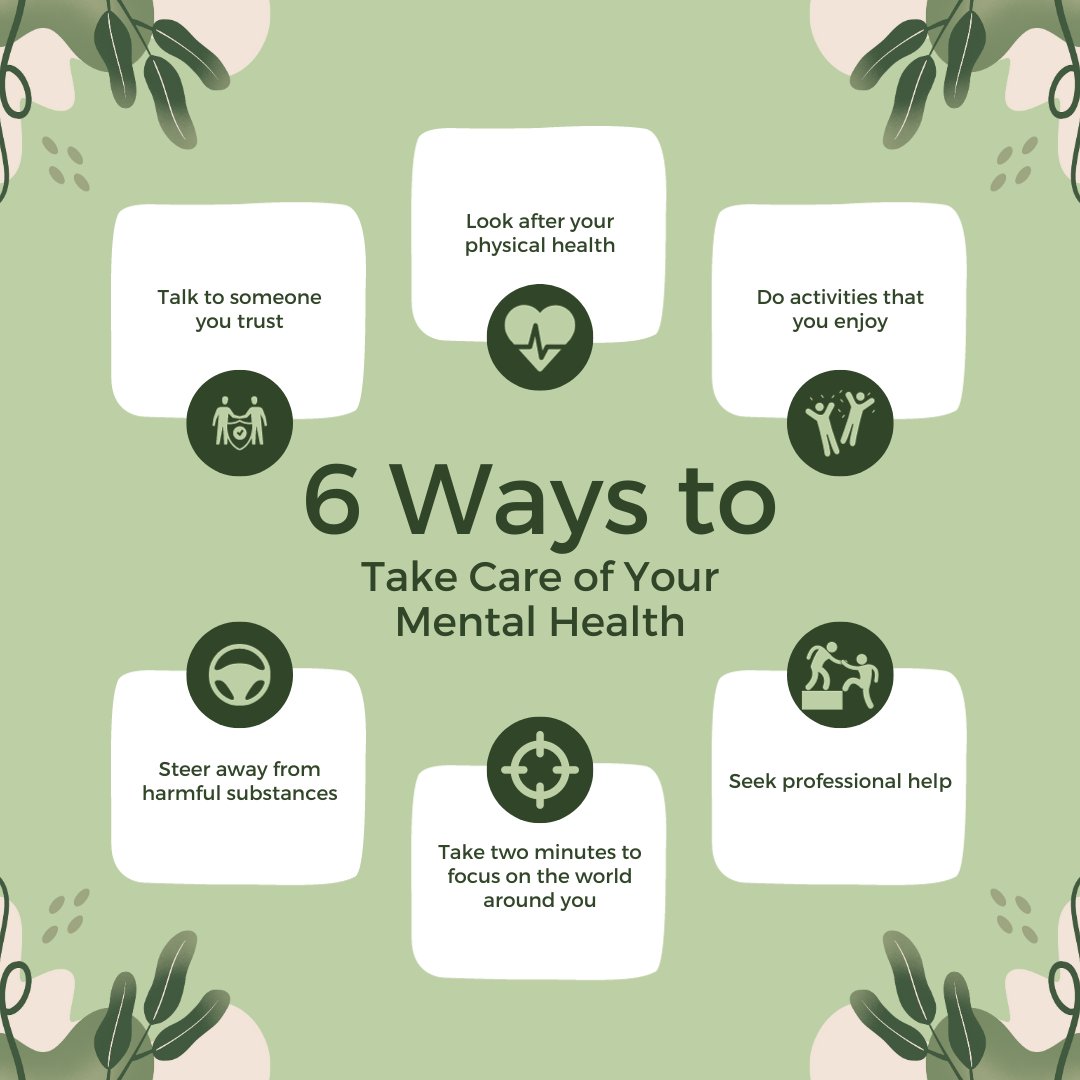 🌿😌Take a minute for yourself today. Here are 6 ways to help prioritize your mental health this month🧠💚

#WorldMentalHealthDay