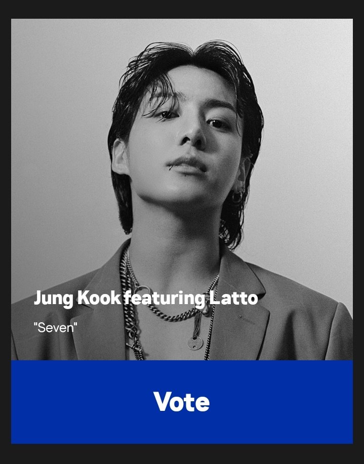 ARMY 💜

¿Ya dejaron sus votos diarios por #Jungkook en los MTV EMA? 

Recuerden que los votos son ilimitados coda 10 segundos

•Best Song (Seven):
mtvema.com/vote/best-song/

•Best K-pop (JungKook):
mtvema.com/vote/best-kpop/