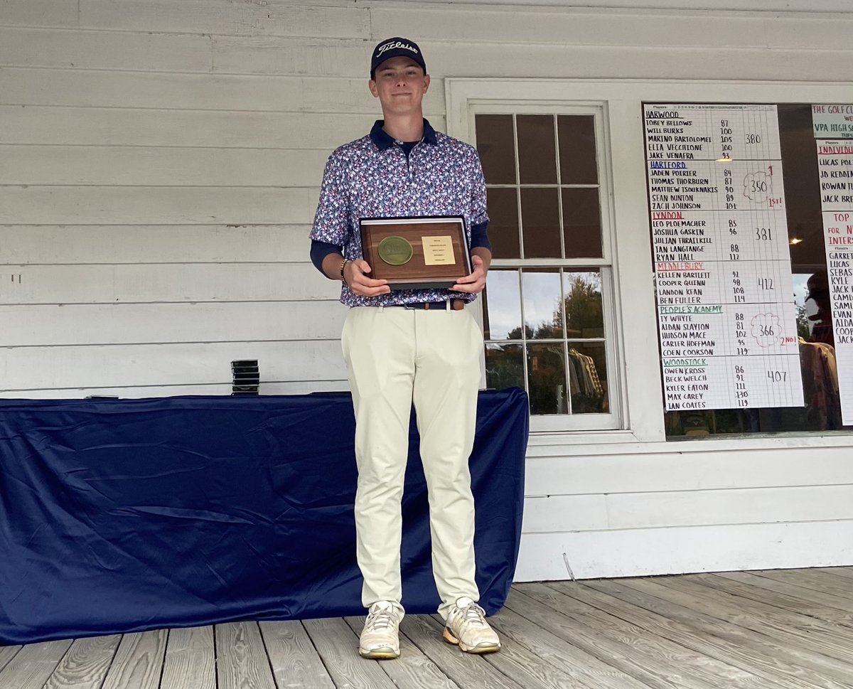 Rutland wins the Division I golf championship and @SHSAthleticsVT’s Garret Cameron takes home medalist honors. #vthsgolf