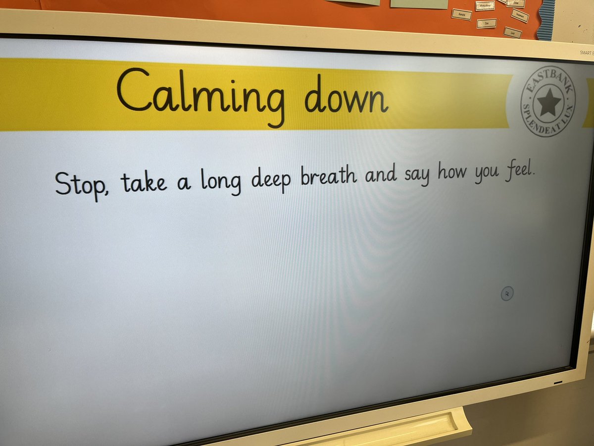 Katrinamcgov's tweet photo. Was great to hear P5 @EastbankPri talk about feeling angry and calming down. ‘Why does breathing help?’ led to a great explanation of how breathing helps with the physical sensations of anger #SEL #regulation @PATHSEdUK https://t.co/loy3JRF2wU