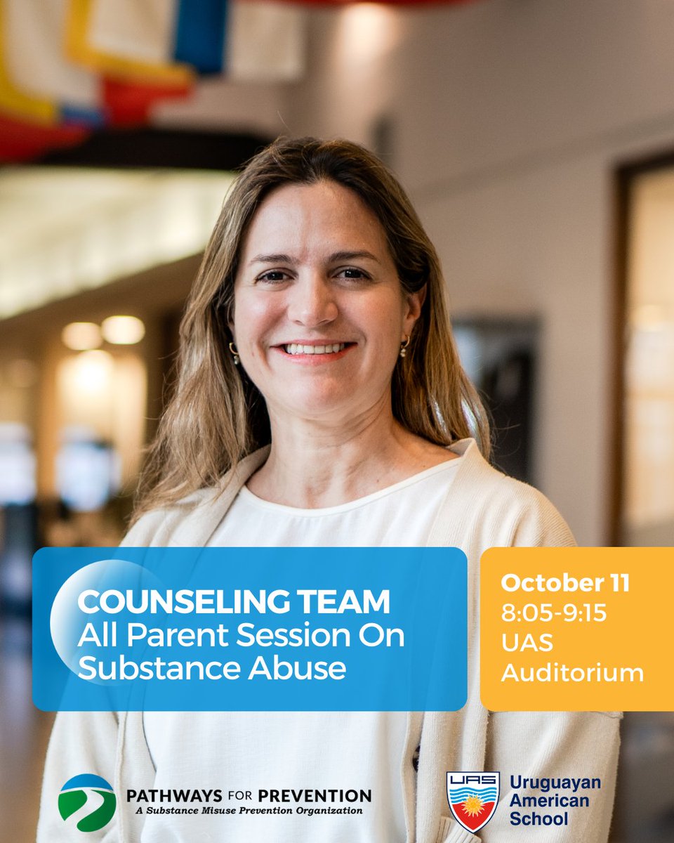 UASLearns's tweet photo. REMINDER: Join us tomorrow for an essential Parent Session on Substance Abuse with Pathways for Prevention &amp; our UAS Counseling Team. Learn how to navigate the evolving landscape of drug use. 📅 Oct 11, 8:05am - 9:15am. Sign up via the UAS app! 🌟 https://t.co/FTenDyLTgL